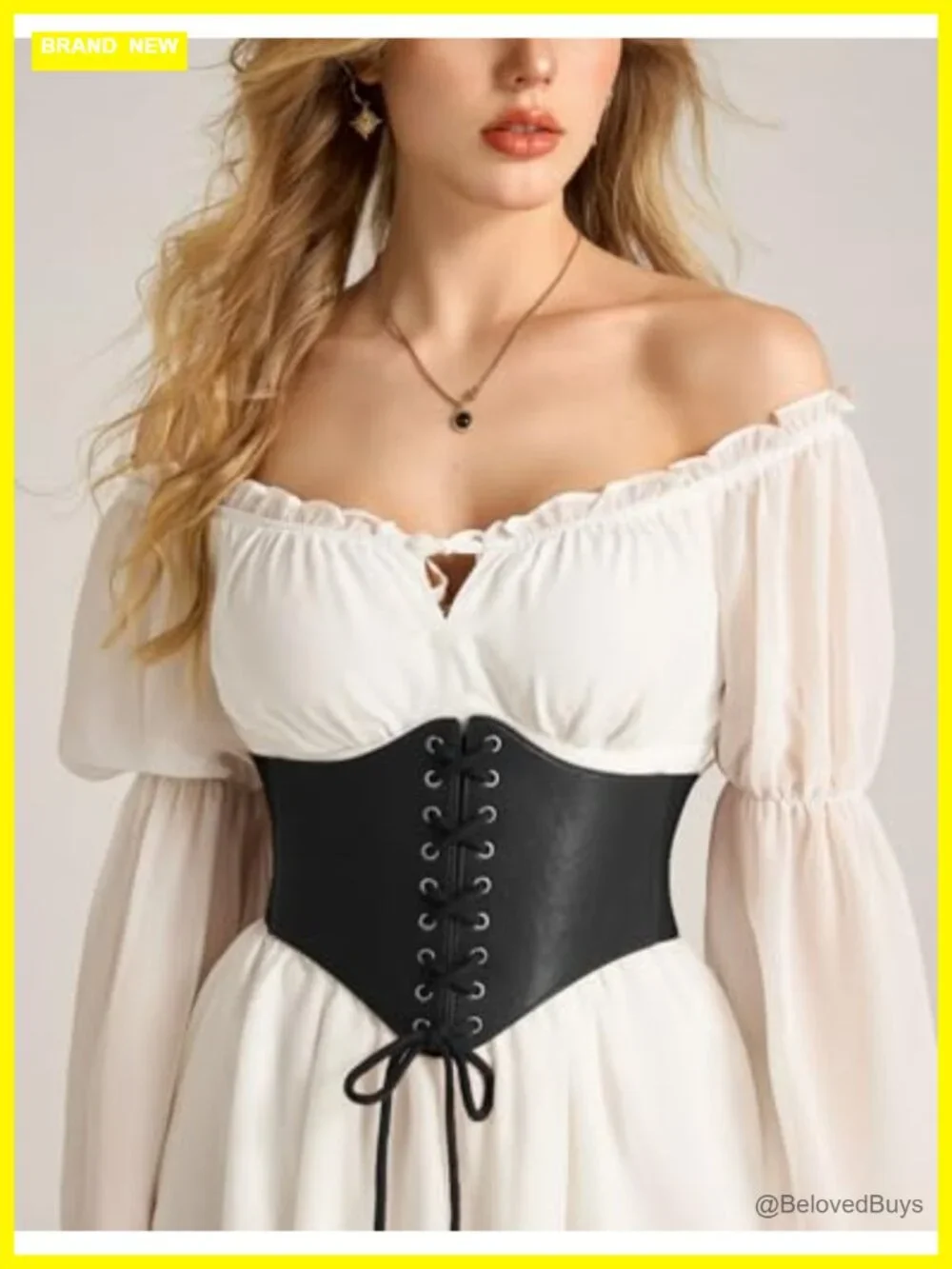 Scarlet Darkness Women's Faux Leather Corset Belt Vintage Pirate